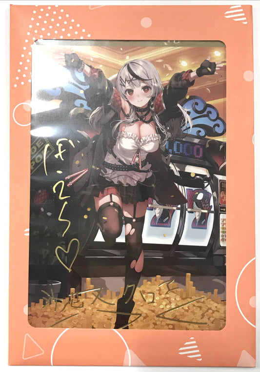 hololive hololive Birthday Anniversary 2023 Handwritten Message Foil Stamped Reproduction Signed Postcard Sakamata Chloe