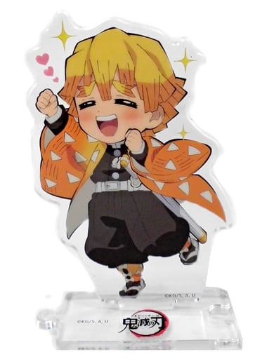 Zenitsu Agatsuma Right Hand Raise Demon Slayer Kimetsu no Yaiba Character Emaki Cafe in ufotable Cafe Connected Random Acrylic Stand Season 4