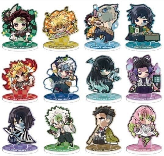 Takara Tomy Arts All 12 Types Set Pita Deformed Demon Slayer Kimetsu no Yaiba Immersed in Hobby Trading Acrylic Stand