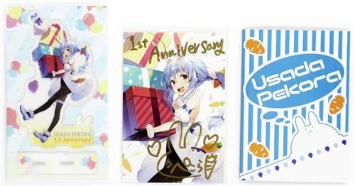 hololive hololive 1st anniversary set with Handwritten Signatureed postcard with message Usada Pekora