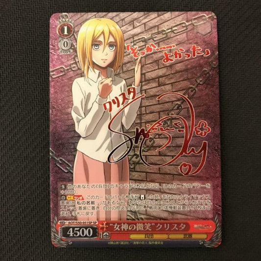 Signed Weiss Schwarz Attack on Titan AOT/S50-051SP SP Krista Card FOIL
