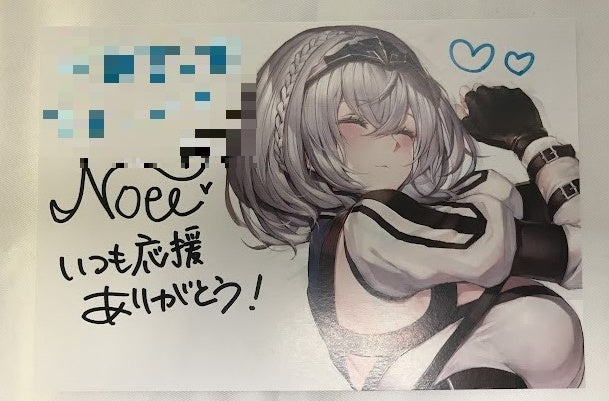 hololive hololive Shirogane Noel 200,000 people commemorative voice Shirogane Noel Handwritten Signatureed postcard