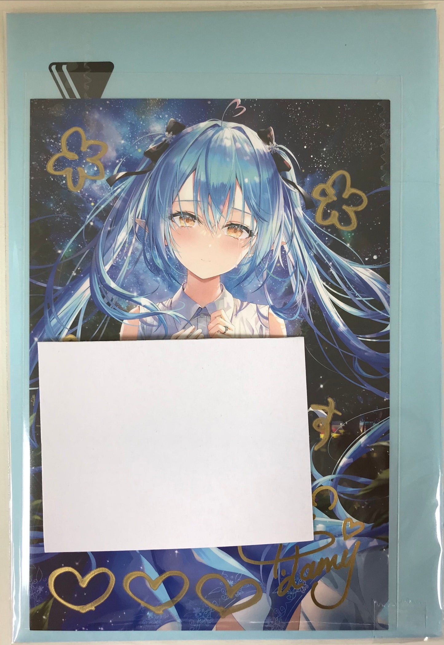 hololive hololive 1st Anniversary Commemoration Foil Stamped Copy Signed Postcard with Handwritten Message Yukihana Lamy