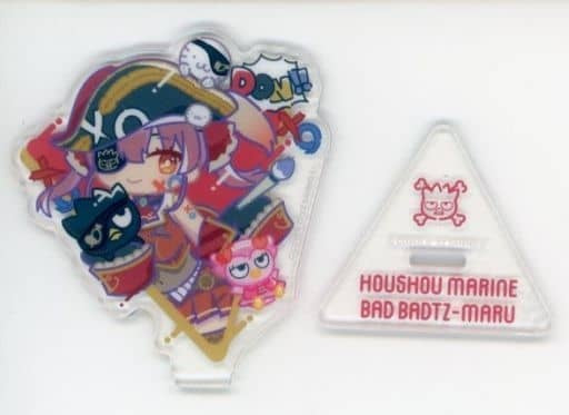 Miscellaneous Goods Houshou Marine Bad Badtz-Maru Bad Tsunko Good Hanamaru Triangular Acrylic Stand Virtual YouTuber Hololive x Sanrio Characters