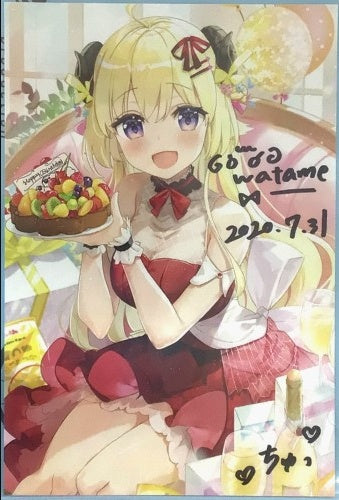 hololive hololive birthday commemorative Handwritten Signatureed postcard Tsunomaki Watame
