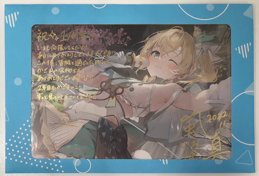 hololive hololive 1st Anniversary Commemoration Foil Stamped Copy Sign Postcard with Message Kazama Iroha