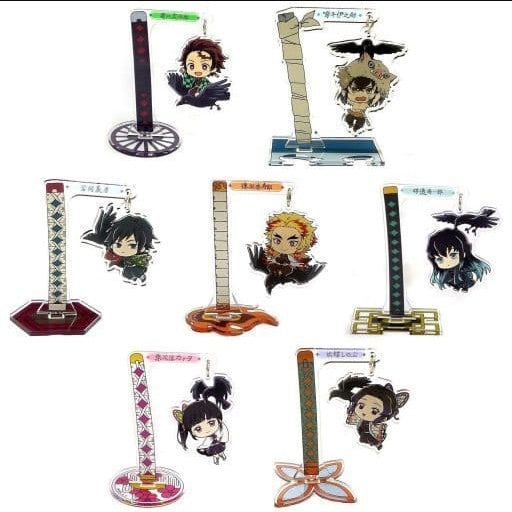 Indoor All 7 Types Set Demon Slayer Kimetsu no Yaiba Trading Yurayura Acrylic Stand Crow Carried Corps 1st