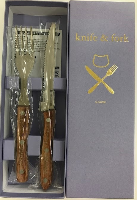 Cover hololive Nekomata Okayu 1 Million People Project x Ikinari Steak Ikinari Steak Collaboration Cutlery Set