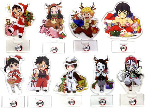 All 9 types set Demon Slayer Kimetsu no Yaiba x ufotable cafe Christmas Event 2020 Random Acrylic Stand Group A