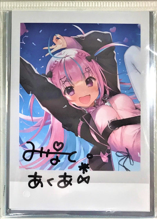hololive hololive Birthday Anniversary 2022 Handwritten Signatureed Instax Bromide Card Minato Aqua