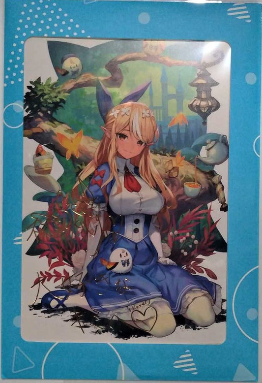 hololive hololive birthday commemoration 2022 foil stamped copy signature postcard with message Shiranui Flare