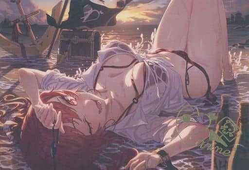 hololive Production Postcard Houshou Marine Foil stamped duplicate signed postcard drawn by HxxG teacher Hololive Houshou Marine Activity 2nd Anniversary Full Set Purchase Bonus