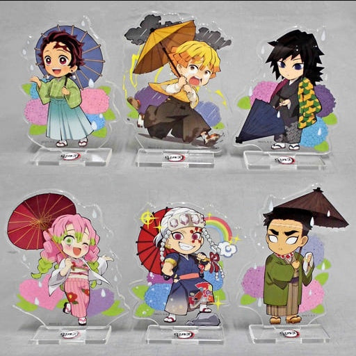 All 6 types set Demon Slayer Kimetsu no Yaiba ufotable cafe Rainy season event Draw down random acrylic stand Group A