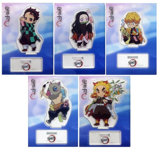 All 5 types set Demon Slayer Kimetsu no Yaiba x ufotable cafe Tanabata Event Drawing SD Illustration Random Acrylic Stand