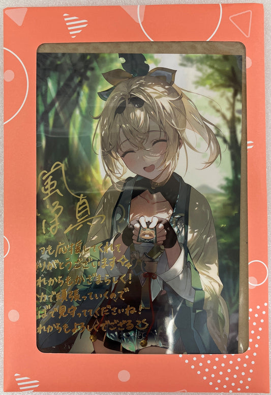 hololive hololive birthday commemoration 2022 Handwritten Signatureed postcard with foil stamped copy message Kazama Iroha