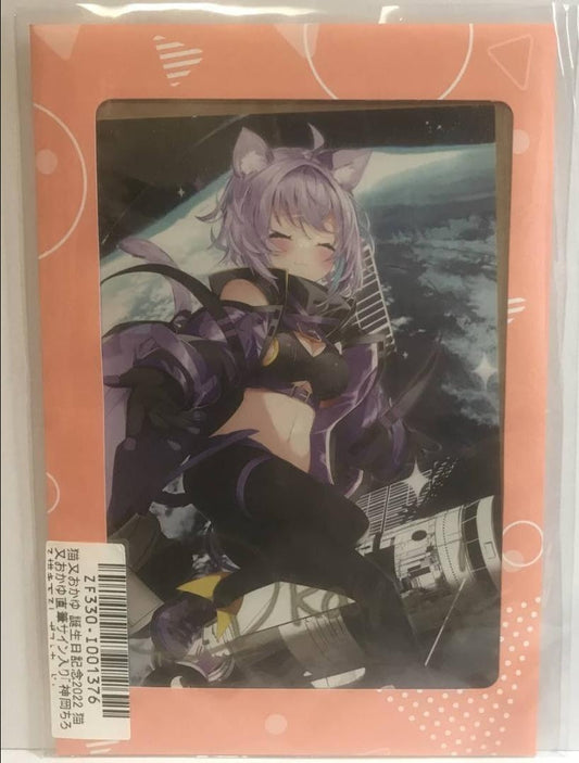 Nekomata Okayu Handwritten Signatureed postcard hololive