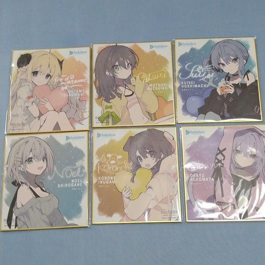 hololive illustration colored paper 6 sheets set matsuri korone watame suisei noel