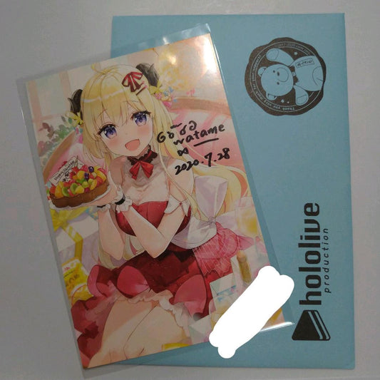 Watame Tsunomaki Birthday Commemorative Authentic Autographed Postcard Hololive