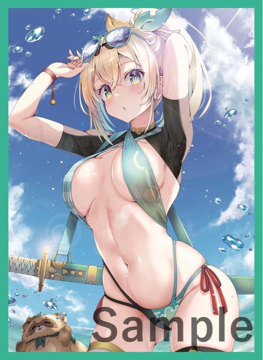 Kazama Iroha Hololive Card Sleeve White Tsumegusa Swimsuit