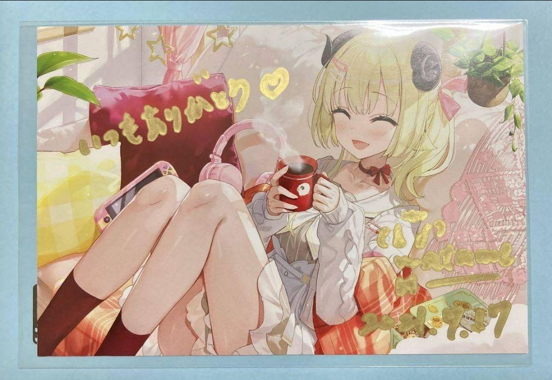 hololive Tsunomaki Watame Birthday Commemorative 2021 Handwritten Signatureed Postcard