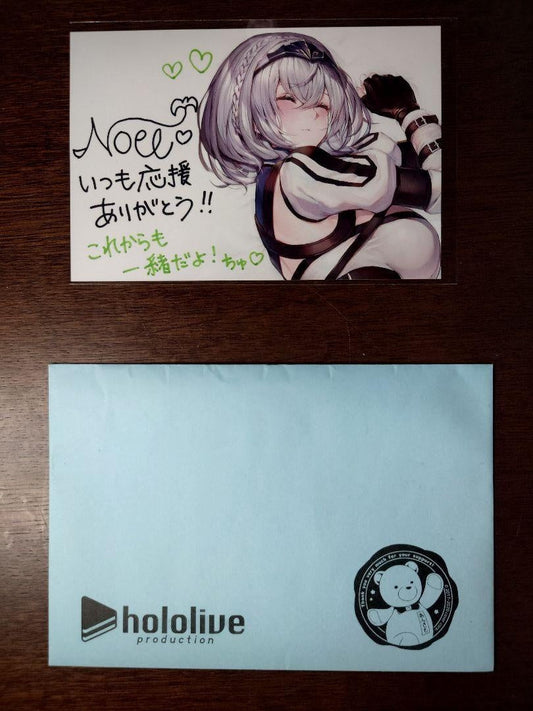 Shirogane Noel Authentic Autographed Postcard 200,000 People Commemorative hololive