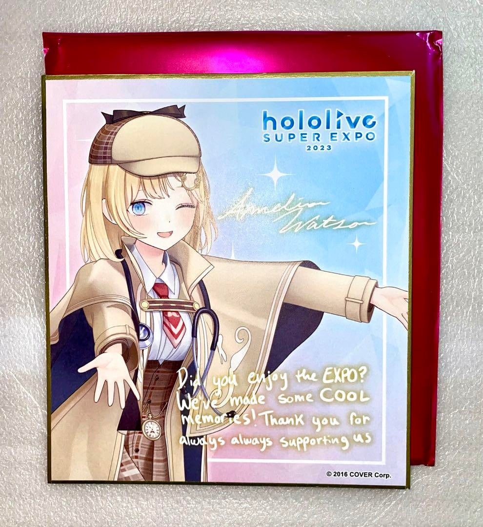 hololive EXPO message colored paper Watson Amelia